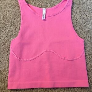Nikibiki Pink Ribbed Crop Tank Top